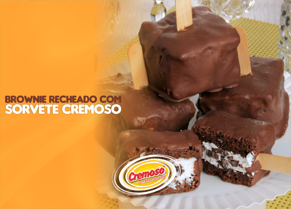 CREMOSO O Melhor Sorvete BLOG BROWNIE RECHEADO SORVETE CREMOSO