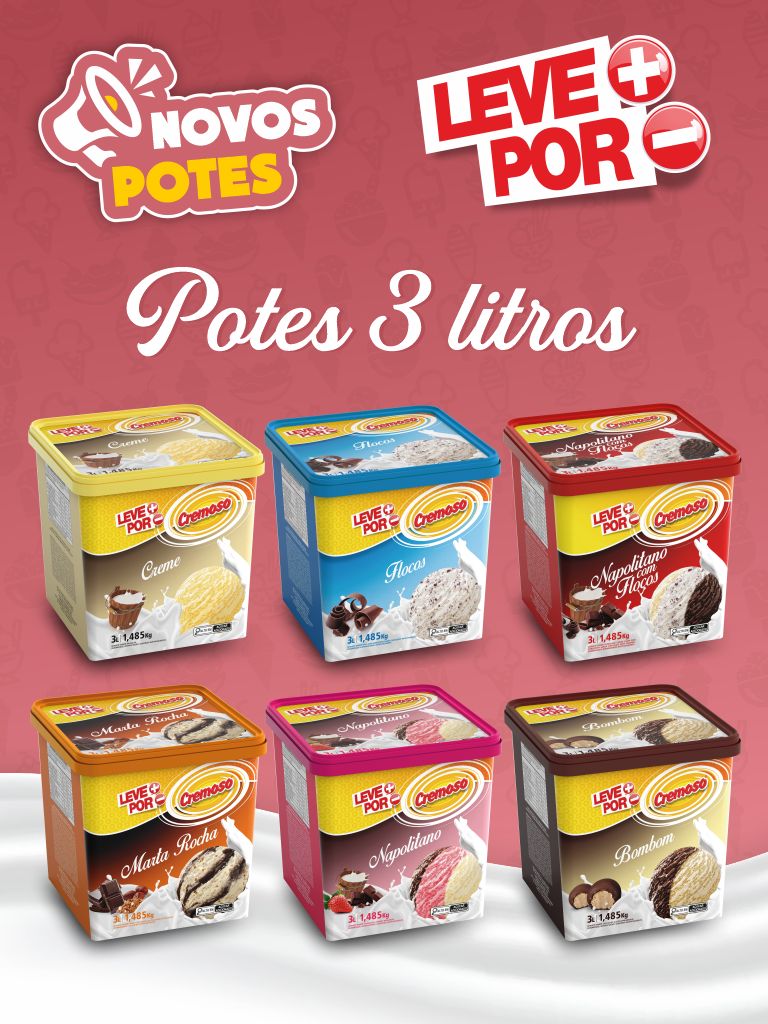 Sorvete 3 sabores